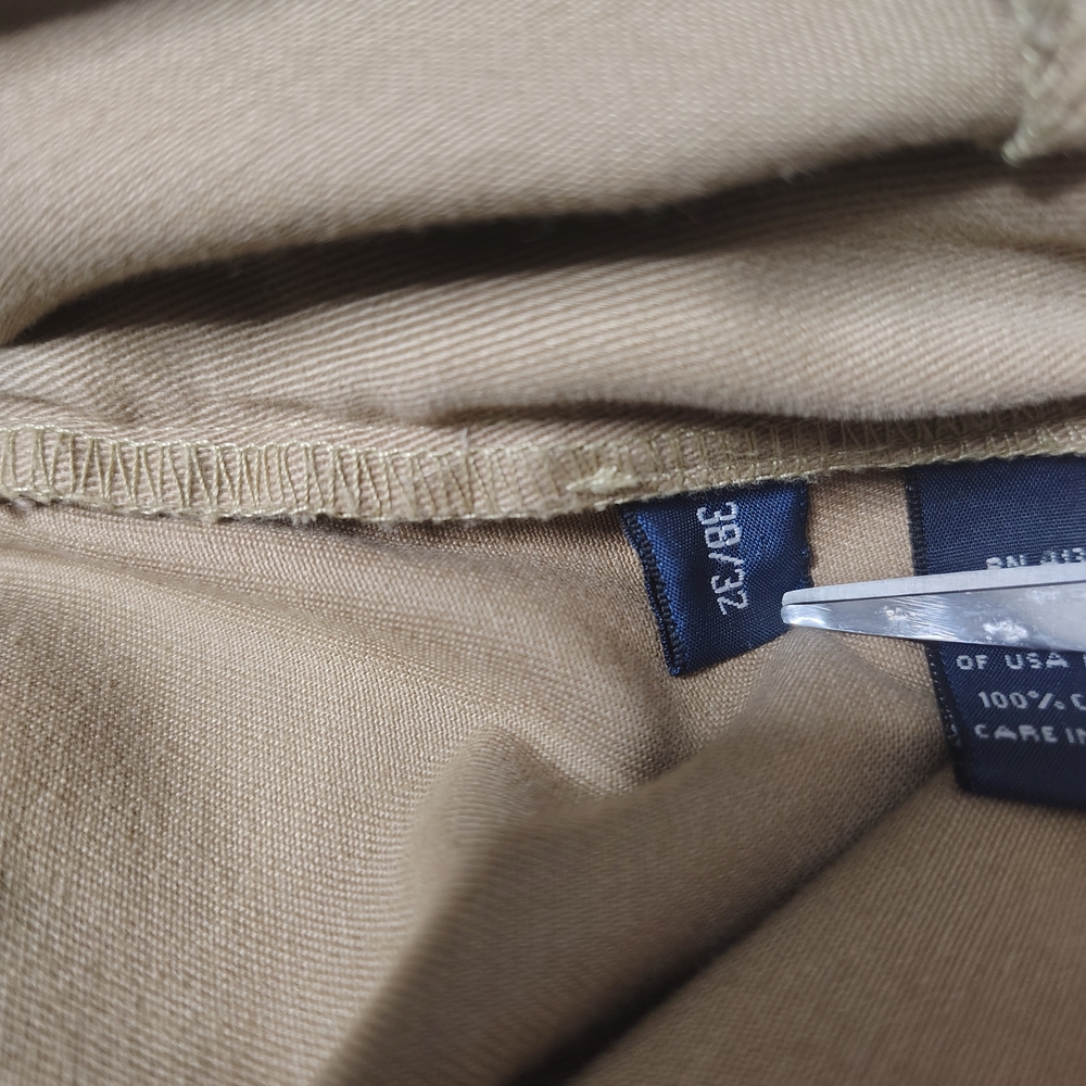 Polo Ralph Lauren Hammond Pants Mens 38x32 Khaki Beige Pleated Chino Cuffed - Picture 7 of 11